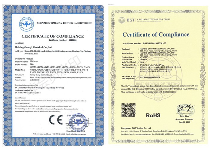 certification of uvc ultraviolet light certification of uvc ultraviolet light